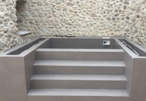 Escaleras de microcemento pulido